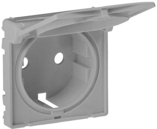 Лицевая панель Legrand Valena Life для 1-м. розетки 220В с крышкой алюминий картинка